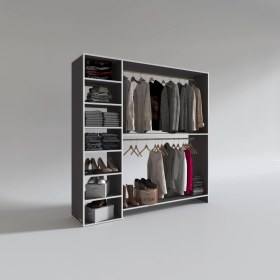 Resim Kenzlife giysi dolabı abdurrahman 180*180*40 gri gardırop 