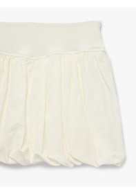 Resim Koton Yüksek Bel Mini Spor Balon Şort Etek Ekru 6wak40025nw Ekru 