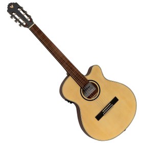 Resim Valler VGX305 Naturel Cutaway İnce Kasa Perdesiz Elektro Klasik Gitar 