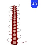 Resim 12 Volt 1.5 Watt Tek Lensli Kırmızı 3030 Led Modül Ip65 10 Adet Modül 