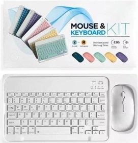 Resim Zr20km Beyaz Kablosuz Klavye Mouse Set Lazer 