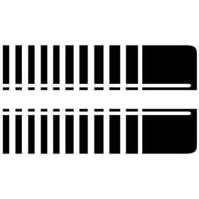 Resim Padalink 2 Adet Araç Kaputu Çizgi Sticker - Su Geçirmez Pvc, Kolay Uygulama, 95cm Mat Siyah 