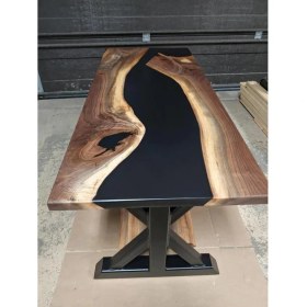 Resim Abronya Siyah Epoksi Yemek Masası 90X200 cm 1 Adet 