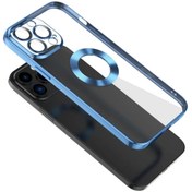 Resim Fibaks Iphone 13 Pro Uyumlu Kılıf Kamera Lens Korumalı Şeffaf Renkli Logo Gösteren Parlak Yumuşak Kapak 