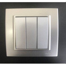 Resim Ovivo Mina Gümüş Üçlü Anahtar Çerçeveli 