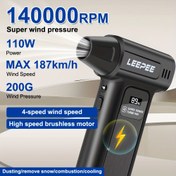 Resim M9 Elektrikli Hava Üfleyici 140000 RPM Turbo Jet-3 Vites 3 Nozul Araç Kar Temizleme ve Fanı Taşınabilir Type-C Uyumlu Soğutma, Araba/Bilgisayar/Barbekü/Açık Kamp için Güçlü Ancak Portatif 