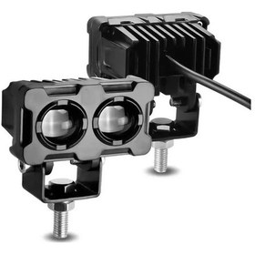 Resim Robot Sis Farı Çift Renk Sarı-beyaz Araç Motosiklet Led Lamba Çift Gözlü 50w Metal 2 Adet 
