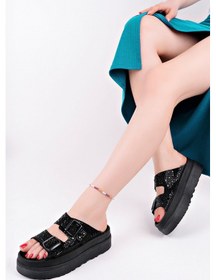 Resim Rooc Ortopedik Taşlı Kadın Terlik - Siyah Siyah 