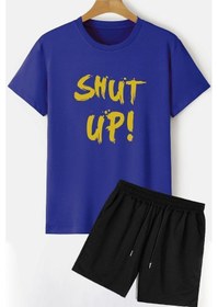 Resim Shut Up Şort T-shirt Eşofman Takımı Mavi 