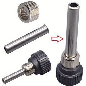 Resim 1 set 3 parça lehim aleti aksesuarı, metal tüp, kılıf ve somun dahil. 936 sabit sıcaklık lehim makineleri için uygun, profesyonel ve hobi kullanıcılar için ideal 
