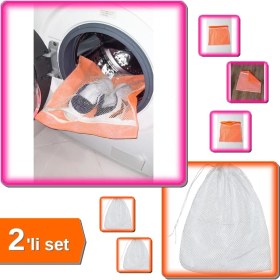 Resim Hereveoyuncak Turuncu Fermuarlı Ayakkabı Yıkama Filesi 36X36 cm + Perde Yıkama Filesi 60X80 cm - 2li Set F9N6J1 