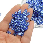 Resim 10g Paket Canlı Mavi Nazar Boncuğu Polimer Kil Dilimleri - Kokuşuz, 3D Tırnak Sanatı & DIY El İşleri için Mükemmel 