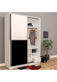 Resim Satranç Gardırop Mdf Beyaz 