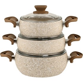 Resim Lavonni 6 Parça Güveç Tencere Seti Bakalit Saplı 