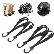 Resim 1 adet/2 adet, 59.94cm/89.92cm Motosiklet Kaskı Elastik Halat Askısı, 2 saç tokası ile Geri Çekilebilir Fileli Bungee Kordon, Bagaj, Kamp, Motosikletler, Arabalar, Bisikletler ve Dış Mekan Kullanımı için Motosiklet Aksesuarı 