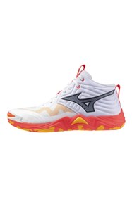 Resim Mizuno Wave Momentum Elite MID Erkek Voleybol Ayakkabısı Beyaz / Turuncu 