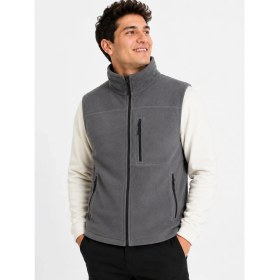 Resim Bizim Terzi Dsnm Füme Yelek 3 Cepli Tam Fermuarlı Slim Fit Anti Pilling Tüylenme Yapmaz Hava Geçirmez Soft Shell Polaryelek 