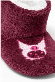 Resim pufien Bebek & Çocuk Kaydırmaz Tabanlı Ev Botu / Panduf / Kışlık Peluş Bot / Sevimli Desen 
