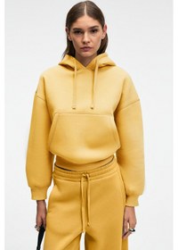 Resim Grimelange Selene Kadın Kapüşonlu Kangru Cepli Regular Fit Sarı Sweatshirt Sarı 