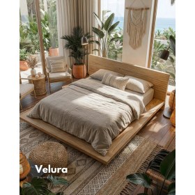 Resim Velura Home & Living Voga Karyola- Naturel 