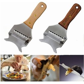 Resim Shineyee Ahşap Saplı Paslanmaz Çelik Truffle Dilimleyici - Ergonomik Kullanım, Verimli Kesim, Mutfak Aleti Aynızıra Ağacı Saplı 