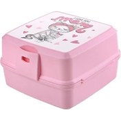 Resim Buffer® Kendiliğinden Kaşık Çatallı Beslenme Kutusu 4 Bölmeli Çocuk Beslenme Kabı Saklama Kutusu 