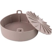Resim Lyle Yui / Xiaomi / Philips / Kumtel Uyumlu 16cm Silikon Air Fryer Kabı ve Kapağı - Kahverengi (Yurt Dışından) 