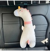 Resim Oldfriend Pembe Yumuşak Peluş Tek Boynuzlu At Ve Dinozor Emniyet Kemerli Koltuk Koruyucu 