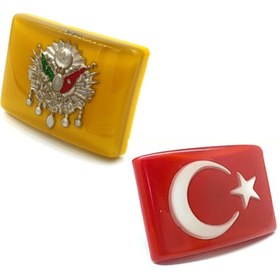 Resim BsElektronik Türk Bayrağı Ve Osmanlı Etiket Panjur Arması 3 Boyutlu Vidalı (489286404) 