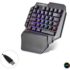 Resim KABLOLU OYUNCU KLAVYE Q TEK EL LEDLİ HADRON HD-G504 