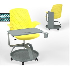 Resim Karr Office Sona 360 Yazı Tablalı Mobil Eğitim Sandalyesi Sarı 
