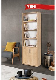 Resim 8102 Evm Kitaplık , 2 Kapaklı , 6 Bölmeli , 5 Raflı , Safir , Ofis , Çalışma Odası , Salon Safir 