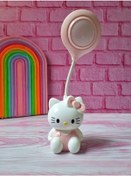 Resim Sanrio Hello Kitty Tasarımlı Şarzlı Çocuk Odası Masa Lambası Pembe 