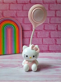 Resim Sanrio Hello Kitty Tasarımlı Şarzlı Çocuk Odası Masa Lambası Pembe 