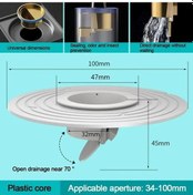 Resim Pirinç Yer Sifonu Çekirdek Hızlı Drenaj Koku Ve Böcek Geçirmez Drenaj Lavabo White Plastic Core İspanya 