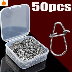 Resim 50 adet Paslanmaz Çelik Balıkçılık Snap Swivels - Balık ve Tuzlu Su Balıkçılığı için Ayarlanabilir Kavisli saç tokası, Dayanıklı Açık Hava Balıkçılık Aksesuarları (50 adet), Balıkçılık saç tokası, Balıkçılık, Tuzlu Su saç tokası, Dayanıklı Yapı 