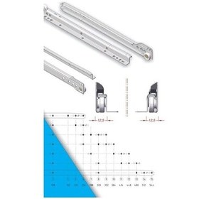 Resim Standart Çekmece Kızağı Dolap Çekmece Rayı Beyaz 45cm 1 Takım Y- Metal 