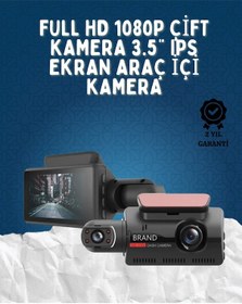 Resim Çift Görüşlü Dashcam - Gece Görüşlü 1080p Araç İçi Güvenlik Kamerası 
