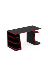 Resim Kronos Oyuncu Masası - Bilgisayar Masası - Gamer Masası - 59x136 Cm Afm181 Siyah - Kırmızı 