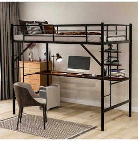 Resim Zizuva Tasarım Tek Kişilik Çalışma Masalı Ranza 90 x 190 CM 