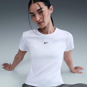 Resim Nike Ribbed Kadın Beyaz Tişört (HV4994-100) 