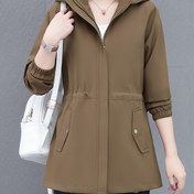 Resim Kadınlar İçin Kore Tarz Kapüşonlu Ceket - Mevsimlik Günlük Mont, Tam Fermuarlı Ön Kısım, Beli Bağlamalı ve Cepli Korean Rüzgârlık Dış Giyim (Tek Renk Zeytin Yeşili/Siyah) – Elde Yıkanabilir Korea Moda Üstü, Kadın Sonbahar Ceketi, Sonbahar Ceketi, Kadınlar İçin Sonbahar Ceketleri, Sonbahar Ceketleri, Kadın Sonbahar Ceketi, Kadınlar İçin Trend Sonbahar Ceketleri, Kadın Ceketi, Kadınlar İçin Sonbahar Ceketi, Kadınlar İçin Günlük Ceketler, Kadınlar İçin Sonbahar Ceketleri, 