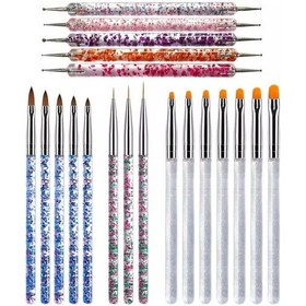 Resim Nail Art Akrilik Jel Tırnak Fırça Seti 20li 