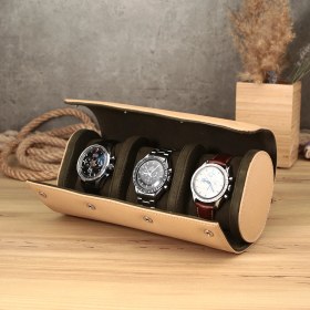 Resim Onywatch Doğal Deri Çoklu Saat Kutusu , Deri Saat Saklama Kutusu 
