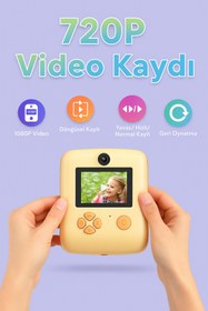 Resim electroawm Anlık Termal Yazıcılı Dijital Çocuk Kamerası 2.4 İnç HD Şipşak Fotoğraf Makinesi 