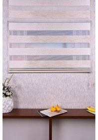 Resim Krem Pliseli Etek Dilimsiz Ds 10790-v6 Zebra Stor Güneşlik Perde 