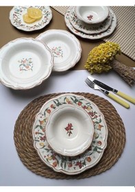 Resim Tabak Evi Fulya Food Garden Porselen Yemek Takımı 6 Kişilik 24 Pa 