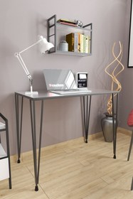 Resim Mudesa 90x60 Cm Çalışma Masası Metal Ayaklı Modern Ofis Oda Çalışma Masası Mini Çocuk Odası Laptop Masa 