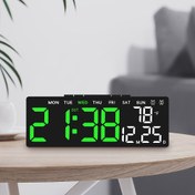 Resim Modern Dijital LED Alarm Saati Sıcaklık, Tarih ve Hafta Göstergesi ile - Ayarlanabilir Parlaklık, Gece Modu, 12/24S & Fahrenheit/Celsius Değiştirme, USB Güçlü, Siyah Plastik Çerçeve, Yatak Odası veya Ofis İçin İdeal, Yatak Odaları için Alarm Saatleri 