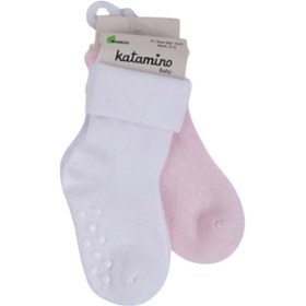 Resim Katamino Monala Abs'li 2'li Kız Modal Bebek Çorabı 44091 Beyaz 